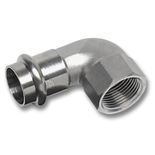 Угольник 90° 18-3/4", Sanha NiroSan, 9090IG, пресс-резьба, вн., сталь нержавеющая