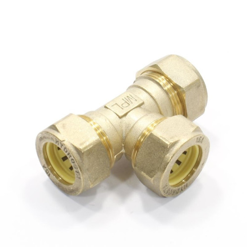 Тройник 15-15-15, Hydrosta TT, обжим-обжим, латунь