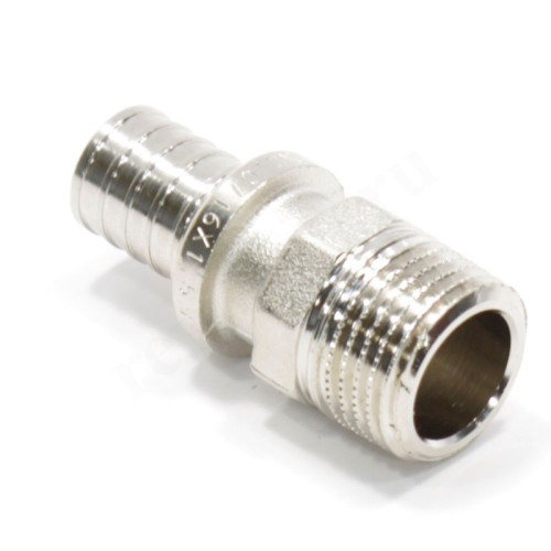 Переходник 17-1/2", Rehau RAUTHERM, надв.гильза-резьба, нар., латунь (цинк)