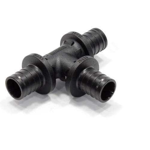 Тройник 25-25-25, Rehau RAUTITAN, PX, надв.гильза-надв.гильза, полифениленсульфон