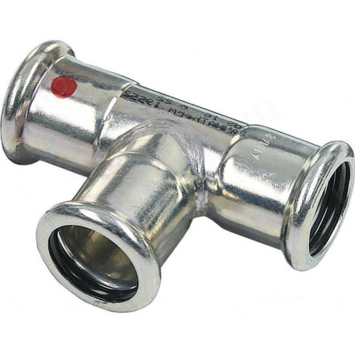 Тройник 28-22-22, Sanha Therm 24130, пресс-пресс, сталь (цинк)