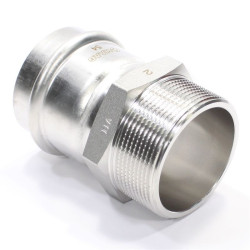 Переходник 54-2", WAAG Heavy Inox, пресс-резьба, нар., сталь нержавеющая