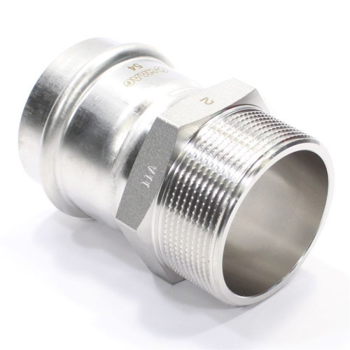 Переходник 54-2", WAAG Heavy Inox, пресс-резьба, нар., сталь нержавеющая