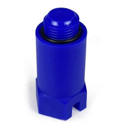 Заглушка 1/2", RTP, резьба, нар., полипропилен, синий, длинная