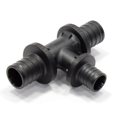 Тройник 25-20-25, Rehau RAUTITAN, PX, надв.гильза-надв.гильза, полифениленсульфон