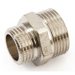 Ниппель 3/8"-1/4", General Fittings 2600 03, резьба-резьба, нар., латунь (никель)