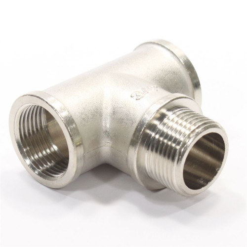 Тройник 3/4"-3/4"-3/4", General Fittings 2700 15, резьба-резьба, вн.- нар.- вн., латунь (никель)