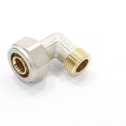 Угольник 90° 20-1/2", General Fittings 5300 21, обжим-резьба, нар., латунь (никель)