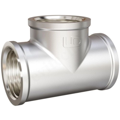 Тройник 3/4"-3/4"-3/4", LD Pride, резьба-резьба, вн., латунь (никель)