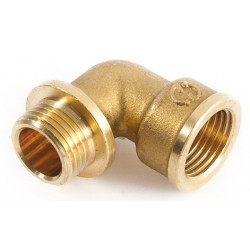 Угольник 90° 3/4"-1/2", General Fittings 2700 26, резьба-резьба, вн.- нар., латунь, с ограничителем