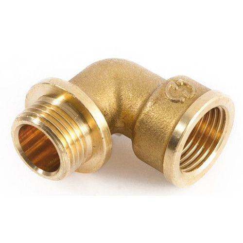 Угольник 90° 3/4"-1/2", General Fittings 2700 26, резьба-резьба, вн.- нар., латунь, с ограничителем