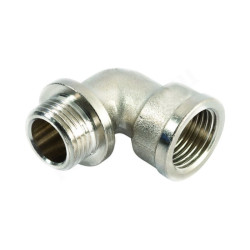 Угольник 90 1/2"-1/2", WAAG, резьба-резьба, вн.- нар., латунь (никель)