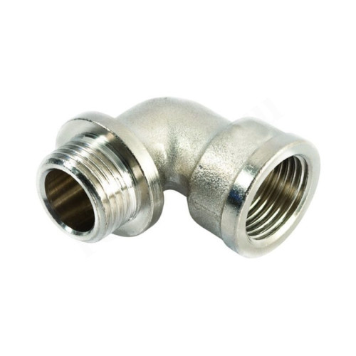 Угольник 90 1/2"-1/2", WAAG, резьба-резьба, вн.- нар., латунь (никель)