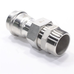 Американка 42-1 1/2", WAAG Heavy Inox, пресс-резьба, нар., сталь нержавеющая