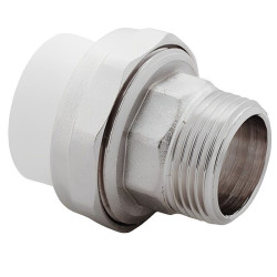 Американка 75-2 1/2", RTP, пайка-резьба, нар., полипропилен, белый