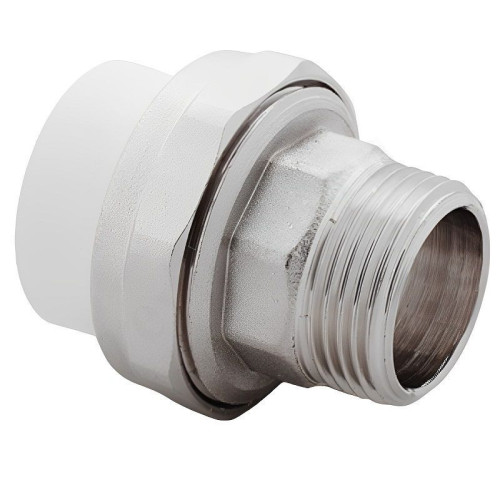 Американка 75-2 1/2", RTP, пайка-резьба, нар., полипропилен, белый