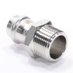 Переходник 22-1", WAAG Heavy Inox, пресс-резьба, нар., сталь нержавеющая