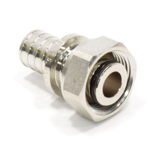 Переходник 20-3/4", Rehau RAUTITAN, надв.гильза-резьба, вн., латунь (никель), евроконус, с накид.гай