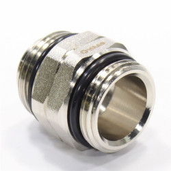 Ниппель 1"-1", WAAG, резьба-резьба, нар., латунь, сдвоенный