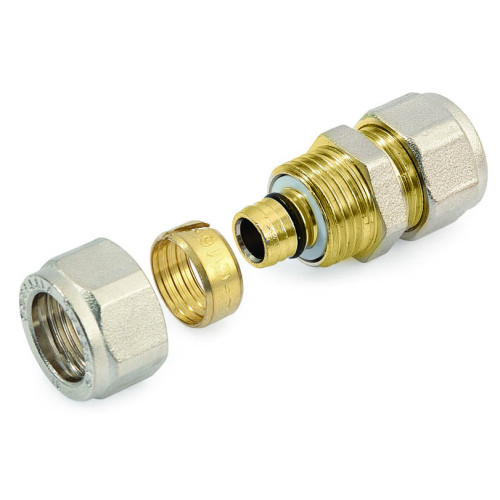 Муфта 16-16, General Fittings 5300, 00, обжим-обжим, латунь (никель)