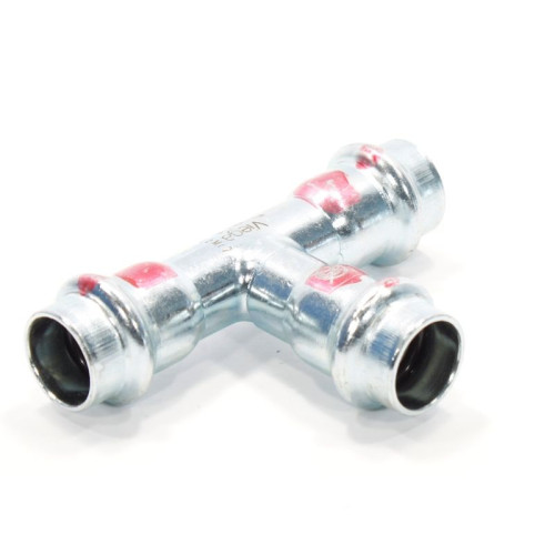 Тройник 15-15-15, Viega Prestabo 1118, пресс-пресс, сталь (цинк)