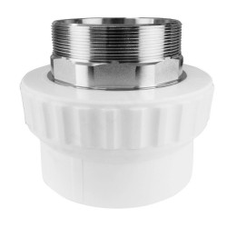 Переходник 90-3", Valfex Standard, пайка-резьба, нар., полипропилен, белый, под ключ