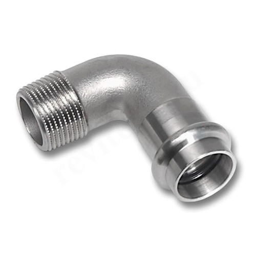 Угольник 90° 42-1 1/2", Sanha NiroSan, 9092AG, пресс-резьба, нар., сталь нержавеющая