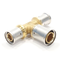 Тройник 26-32-26, Henco P, 12, пресс-пресс, латунь