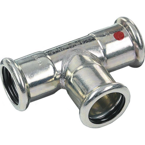 Тройник 35-35-35, Sanha Therm, 24130, пресс-пресс, сталь (цинк)