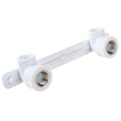 Водорозетка 20-1/2", RTP, пайка-резьба, вн., полипропилен, белый, двойная