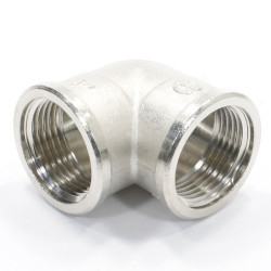 Угольник 90° 1"-1", General Fittings 2700 25, резьба-резьба, вн., латунь (никель)