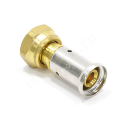 Переходник 16-1/2", Henco P 26, пресс-резьба, вн., латунь, с накид.гайкой