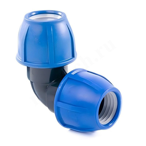 Отвод 90° 32-32, RTP, обжим-обжим, полипропилен