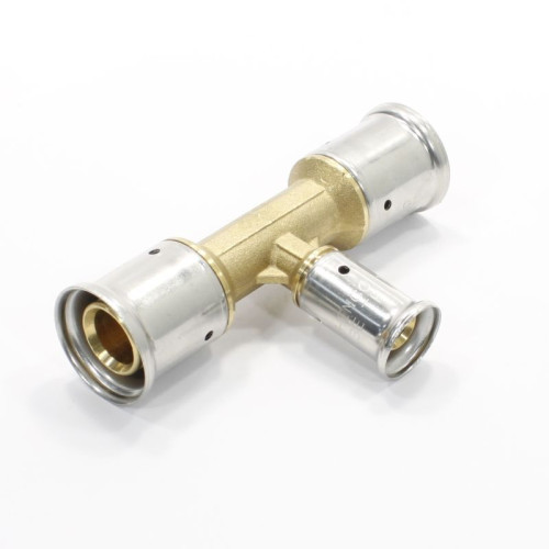 Тройник 26-16-26, Henco P, 10, пресс-пресс, латунь