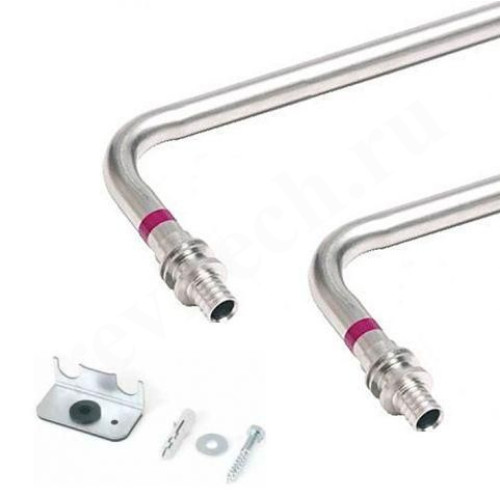 Трубка Г-образная 16-15, Rehau RAUTITAN, надв.гильза-труба, сталь нержавеющая, L250