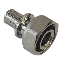 Переходник 16-3/4", Rehau RAUTITAN, надв.гильза-резьба, вн., латунь (никель), евроконус, с накид.гай