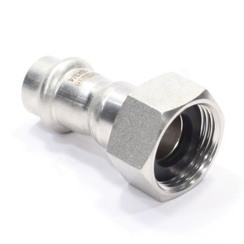 Переходник 15-3/4", WAAG Heavy Inox, пресс-резьба, вн., сталь нержавеющая, с накид.гайкой