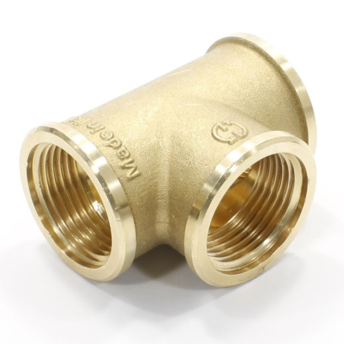 Тройник 1"-1"-1", General Fittings 2700 14, резьба-резьба, вн., латунь