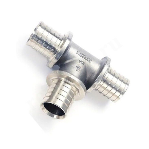 Тройник 17-10-17, Rehau RAUTHERM, надв.гильза-надв.гильза, латунь (цинк)