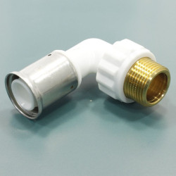 Угольник 90° 32-1", Henco PKW, 5, пресс-резьба, нар., PVDF