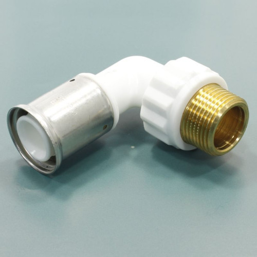 Угольник 90° 32-1", Henco PKW, 5, пресс-резьба, нар., PVDF