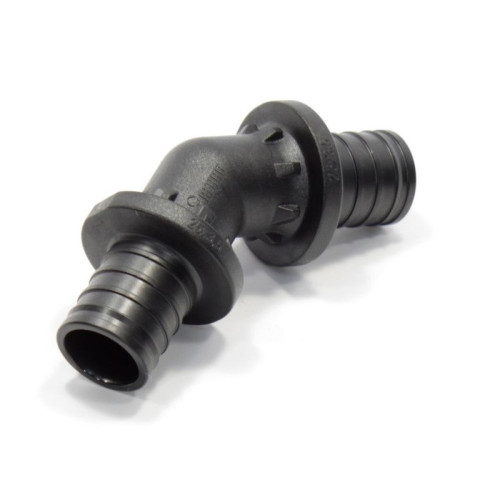 Угольник 45° 25-25, Rehau RAUTITAN, PX, надв.гильза-надв.гильза, полифениленсульфон