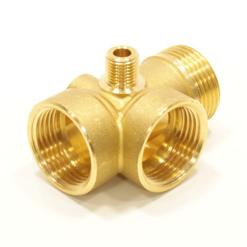 Штуцер пятиходовой 1"-1"-1"-1/4"-1/4", General Fittings 2700 N4, резьба-резьба, вн.- нар., латунь