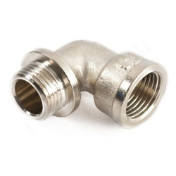 Угольник 90° 3/4"-3/4", General Fittings 2700 24, резьба-резьба, вн.- нар., латунь (никель), с огран