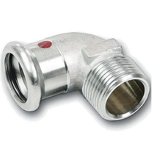 Угольник 90 22-3/4", Sanha Therm 24092G, пресс-резьба, нар., сталь (цинк)