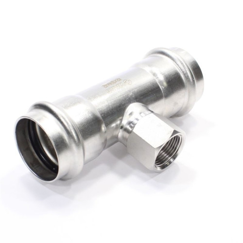 Тройник 42-3/4"-42, WAAG Heavy Inox, пресс-резьба, вн., сталь нержавеющая