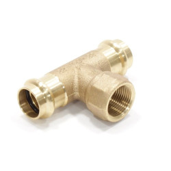 Тройник 22-3/4"-22, Viega Sanpress 2217.2, пресс-резьба, вн., бронза