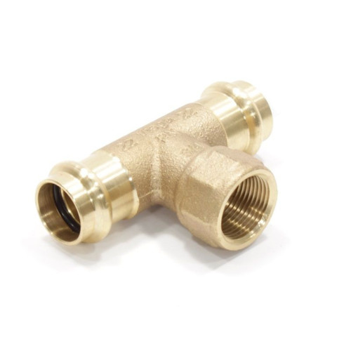 Тройник 22-3/4"-22, Viega Sanpress 2217.2, пресс-резьба, вн., бронза