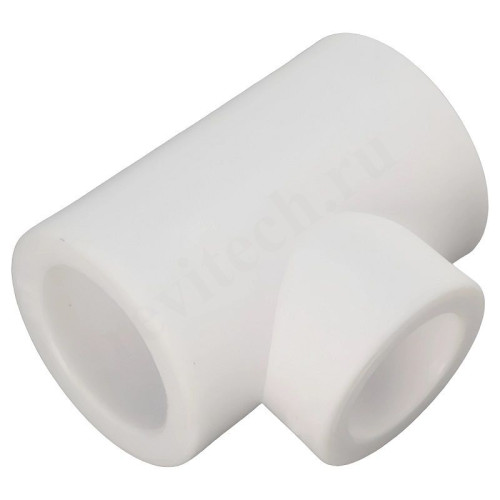 Тройник 25-20-25, RTP, пайка-пайка, полипропилен, белый