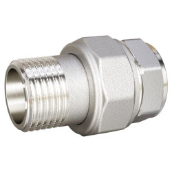 Американка 1 1/4"-1 1/4", LD Pride, резьба-резьба, вн.- нар., латунь (никель)